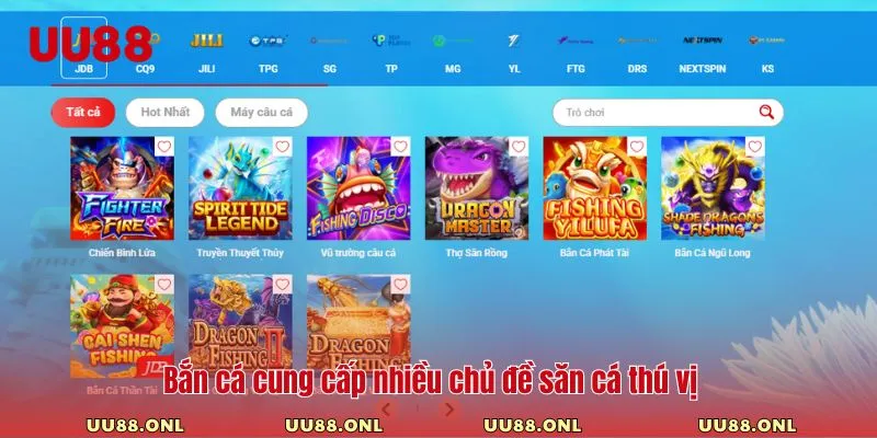 Bắn cá cung cấp nhiều chủ đề săn cá thú vị