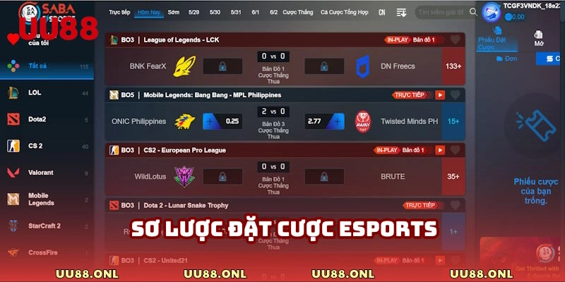 Thông tin giới thiệu đặt cược Esports